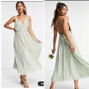 NWT Embellished Cami Midi Dress